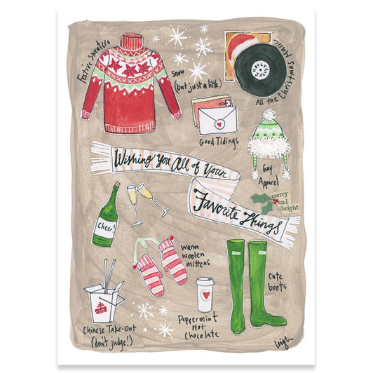 Favorite Things | Holiday Greeting Card | CURLY GIRL