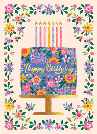 Floral Cake | Birthday Greeting Card | CARTE
