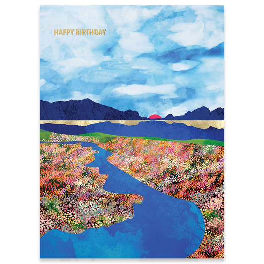 Flower Field Stream | Birthday Greeting Card | CARTE
