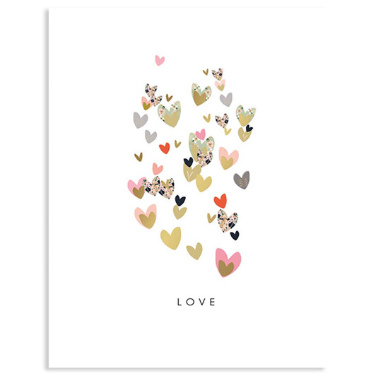 Flurry Of Hearts | Love Greeting Card | CARTE