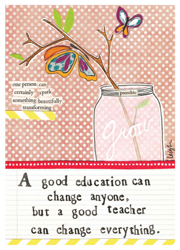 Good Teacher Celebrate | Greeting Card | CURLY GIRL