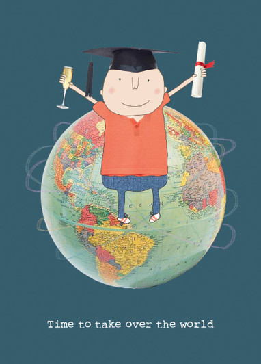 Grad Boy World | Graduation Greeting Card | ROSIE MADE A THING