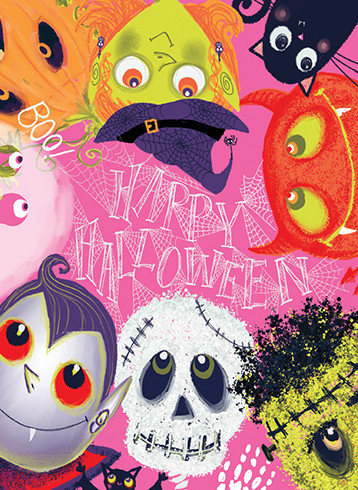 Halloween Faces | Halloween Greeting Card | CARTE