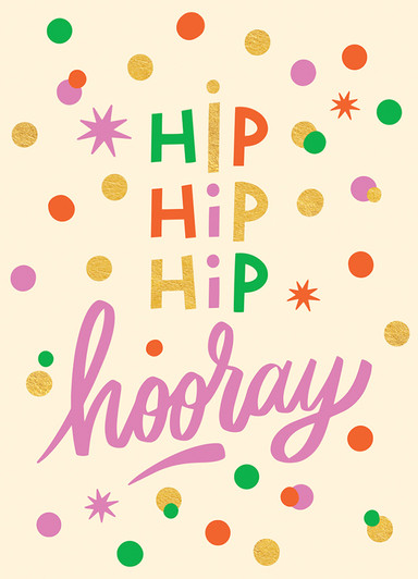 Hooray Confetti | Congratulations Greeting Card | 1973