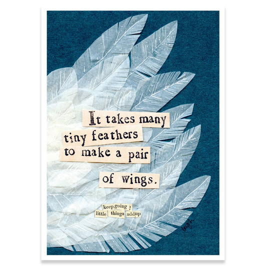Many Feathers | Support And Encouragement Greeting Card | CURLY GIRL
