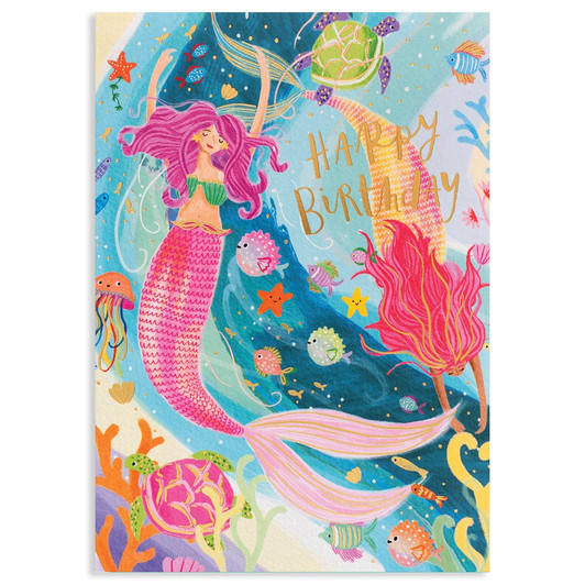 Mermaid | Birthday Greeting Card | LOUISE TILLER