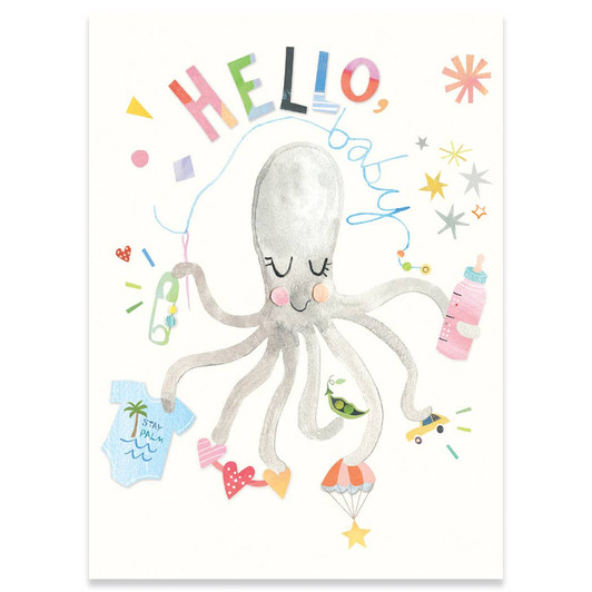 Octopus | New Baby Greeting Card | CARTE