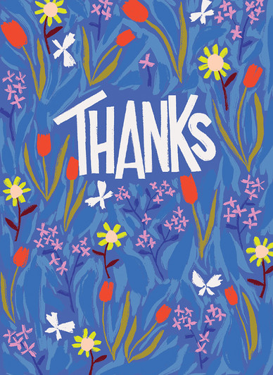 Painty Tulip | Thank You Greeting Card | CARTE
