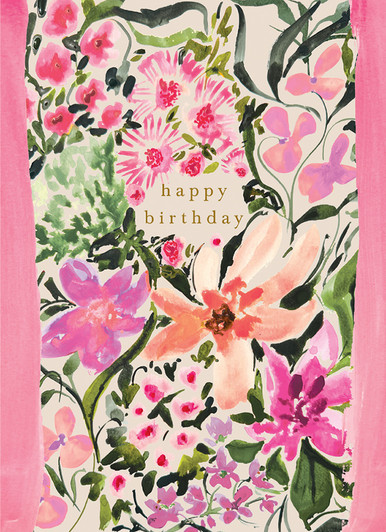Pink And Green | Birthday Greeting Card | CARTE