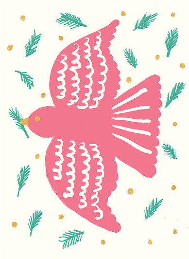 Pink Dove | Holiday Greeting Card | 1973