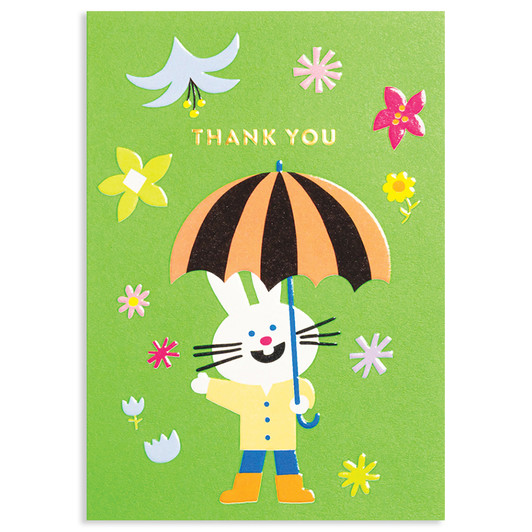 Rabbit Umbrella | Thank You Greeting Card | LAGOM