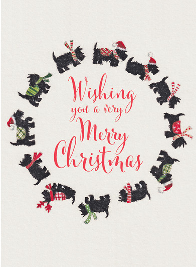 [BOXED SET] Scottie Wreath | Holiday Greeting Cards | CARTE