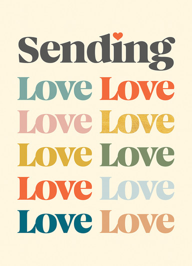 Sending Love | Thinking Of You Greeting Card | 1973