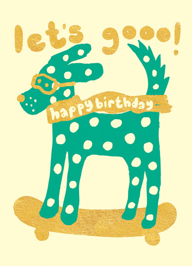 Skate Dog | Birthday Greeting Card | 1973