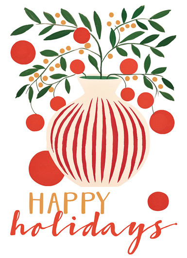 [BOXED SET] Striped Vase | Holiday Greeting Cards | J&M MARTINEZ (XM1384B)