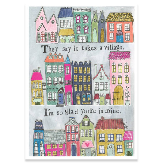 Takes A Village | Support And Encouragement Greeting Card | CURLY GIRL