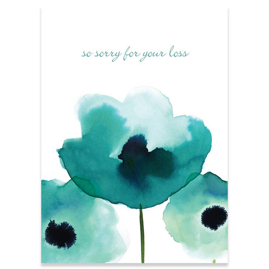 Teal Poppies | Sympathy Greeting Card | CARTE
