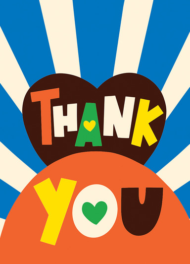 Thank You Stripes | Thank You Greeting Card | 1973