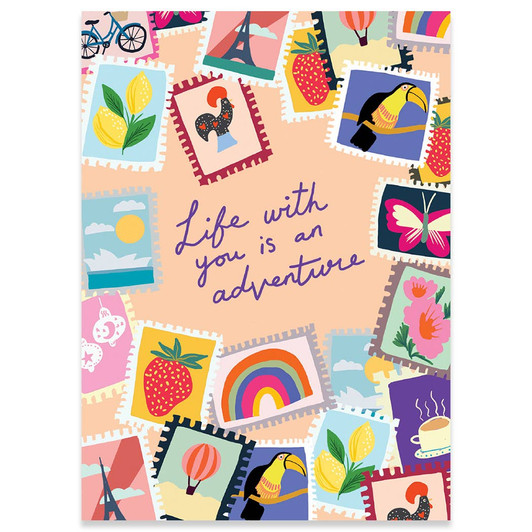 Travel Stamps | Anniversary Greeting Card | CARTE