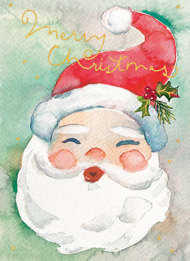 [BOXED SET] Watercolor Santa | Holiday Greeting Cards | CARTE