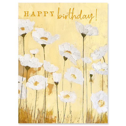 White Poppies | Birthday Greeting Card | J&M MARTINEZ