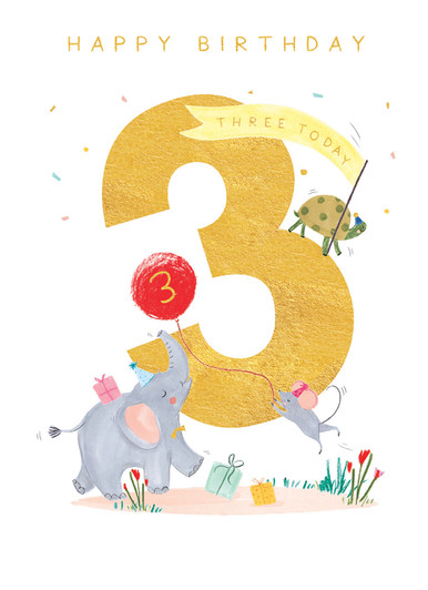 3Rd Birthday Animals Age | Birthday Card | PAPERLINK