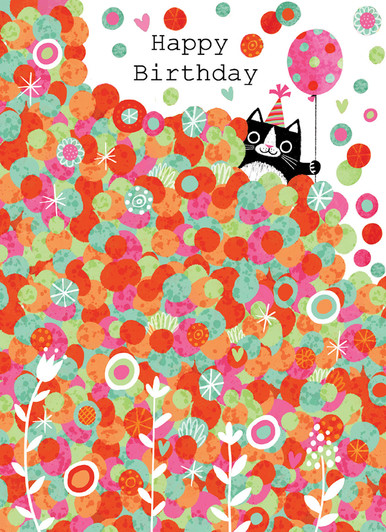 Cat In Flower Field | Birthday Card | CARTE