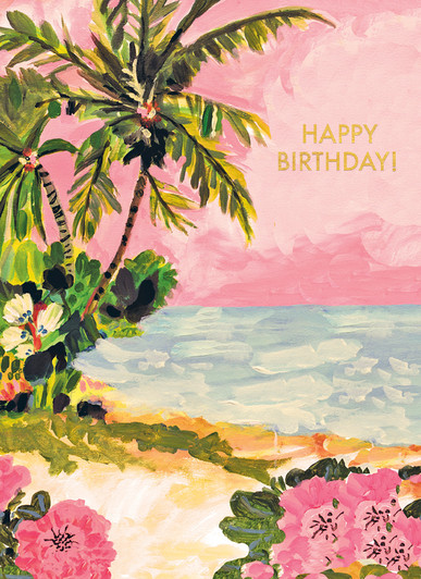 Coastal Palm Trees | Birthday Card | CARTE