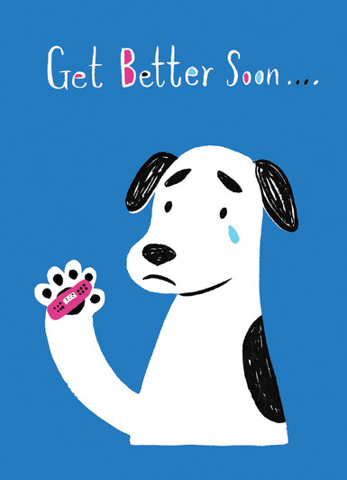 Dog With Sore Paw | Get Well Card | CARTE