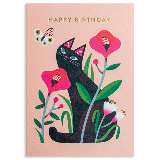 Cat And Butterfly | Birthday Greeting Card | LAGOM