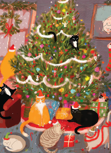 Christmas Tree Cats | Holiday Greeting Card | CARTE