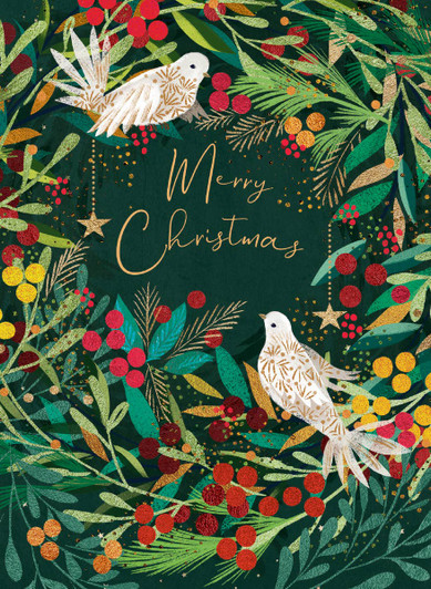 [BOXED SET] Dove On Green | Holiday Greeting Cards | CARTE
