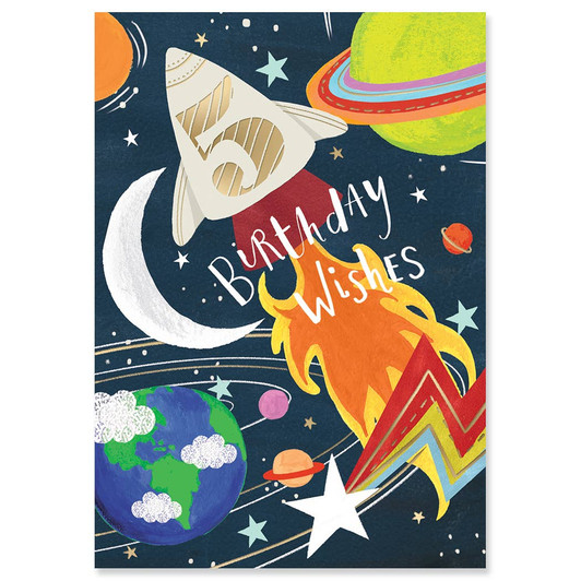 Five Rocket | Birthday Greeting Card | LOUISE TILLER