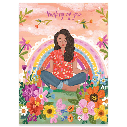 Floral Rainbow Girl | Friendship Greeting Card | CARTE