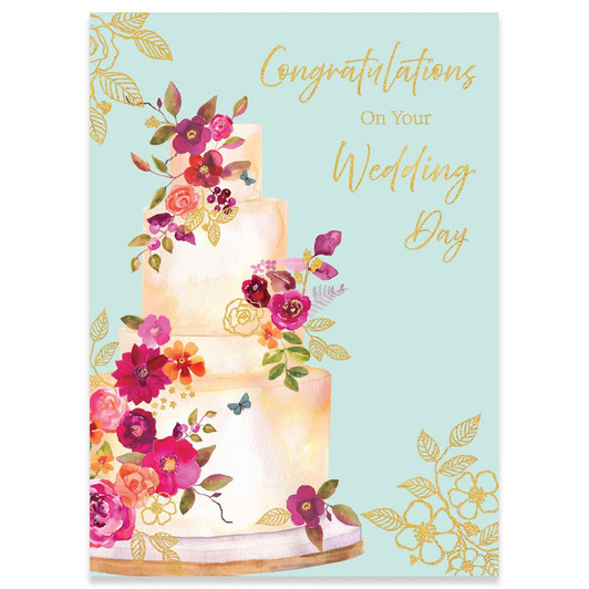 Flowery Wedding Cake | Wedding Greeting Card | CARTE