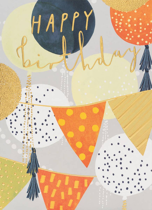 Grey Decorations | Birthday Greeting Card | LOUISE TILLER