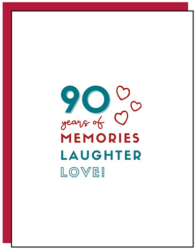 90 Years Of Memories | Birthday Greeting Card | AGE-FRIENDLY VIBES