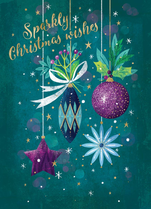 Magical Midnight Christmas Baubles | Holiday Greeting Card | CARTE