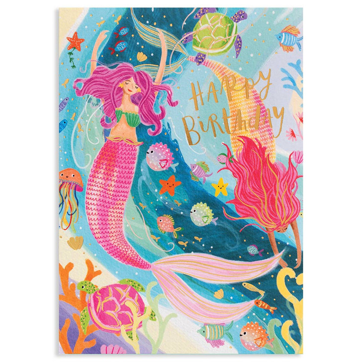 Mermaid | Birthday Greeting Card | LOUISE TILLER