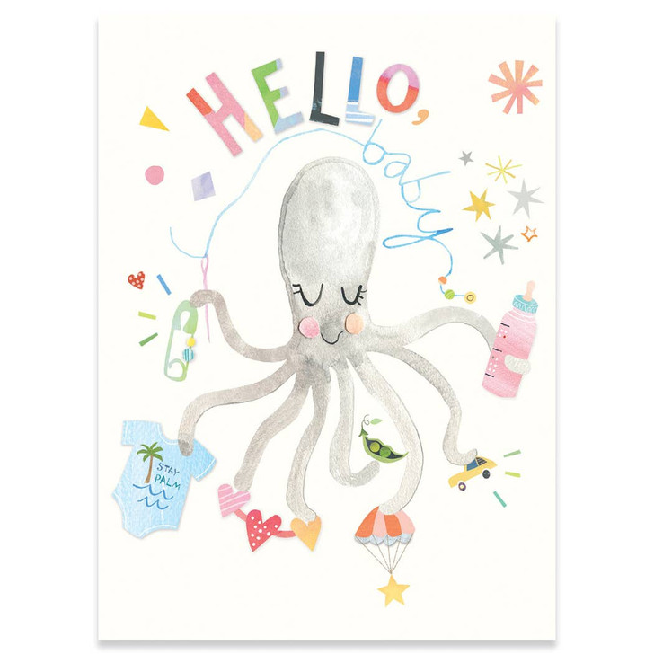 Octopus | New Baby Greeting Card | CARTE