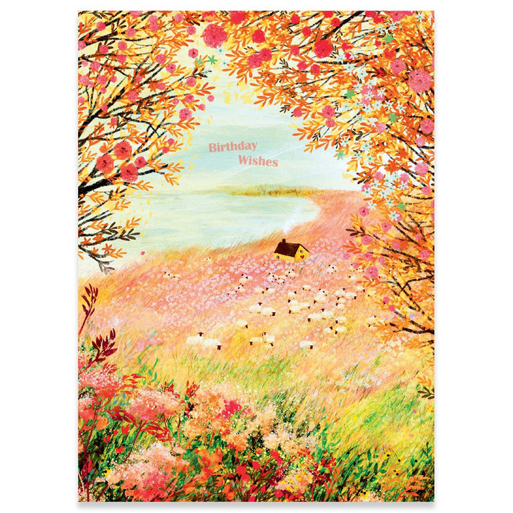 Pink Landscape | Birthday Greeting Card | CARTE