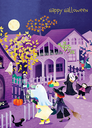 [BOXED SET] Purple Halloween | Holiday Greeting Cards | CARTE