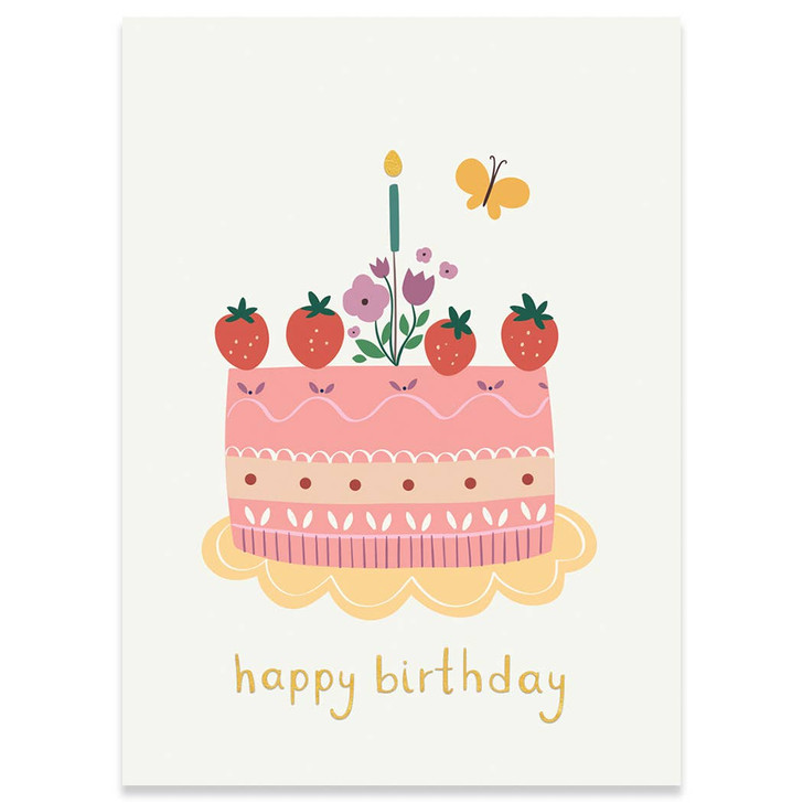 Strawberry Cake | Birthday Greeting Card | CARTE