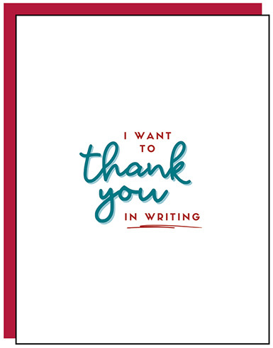 Thank You In Writing | Thank You Greeting Card | AGE-FRIENDLY VIBES
