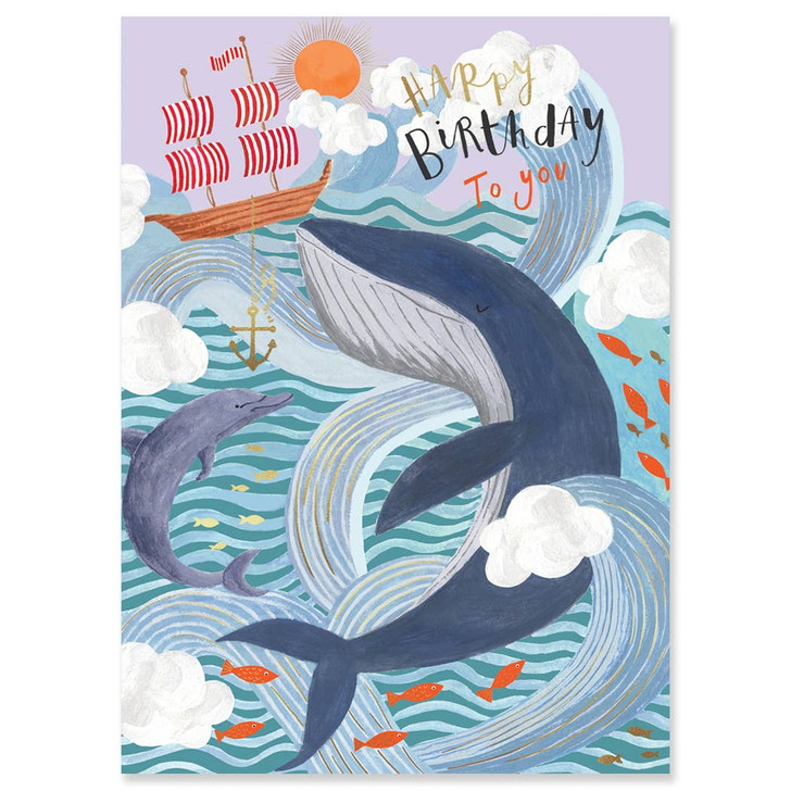 Whales | Birthday Greeting Card | LOUISE TILLER