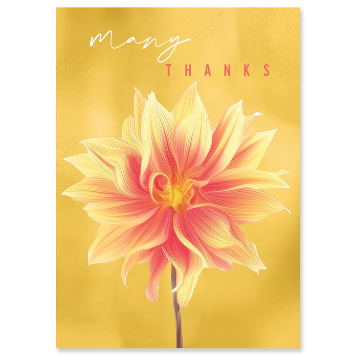Yellow Dahlia | Thank You Greeting Card | J&M MARTINEZ