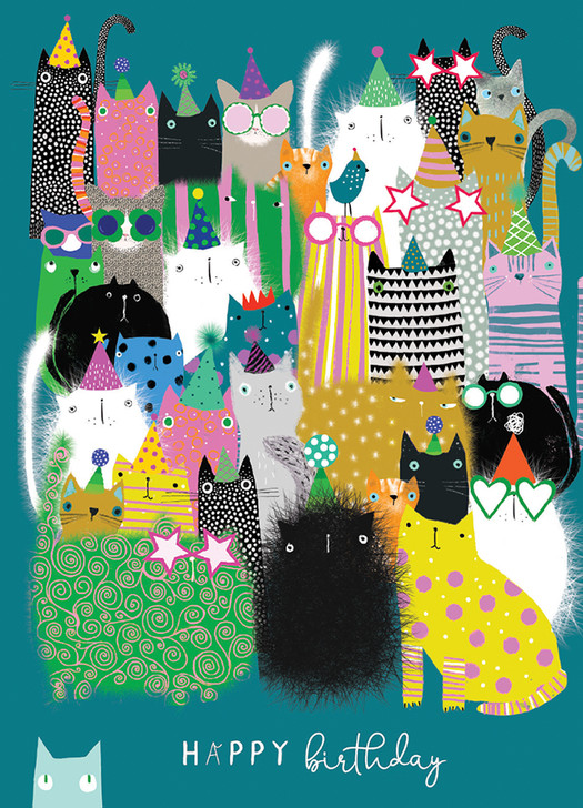 Cat Crowd | Birthday Greeting Card | CARTE