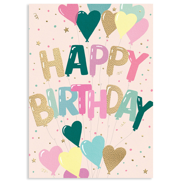 Balloon Hearts | Birthday Greeting Card | LOUISE TILLER