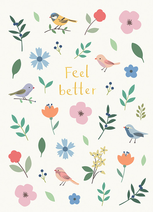 Birdies | Get Well Greeting Card | CARTE