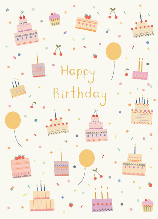 Cakes And Balloons | Birthday Greeting Card | CARTE